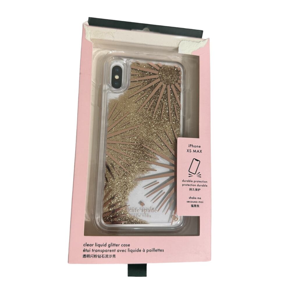 Kate Spade New York Festive Liquid Gold Glitter iPhone XS Max Case (Damaged Box)